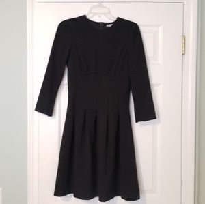 H&M black fit and flair pleated dress